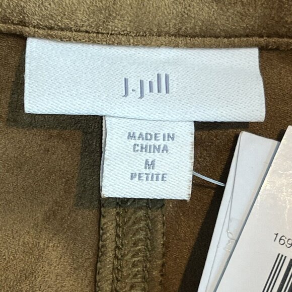 J. Jill Faux Suede Fixed Wrap Knee Length Skirt in Acorn Brown Medium Petite MP - Picture 6 of 11
